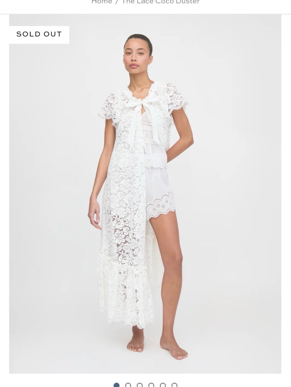 Hill House White Lace Duster Robe